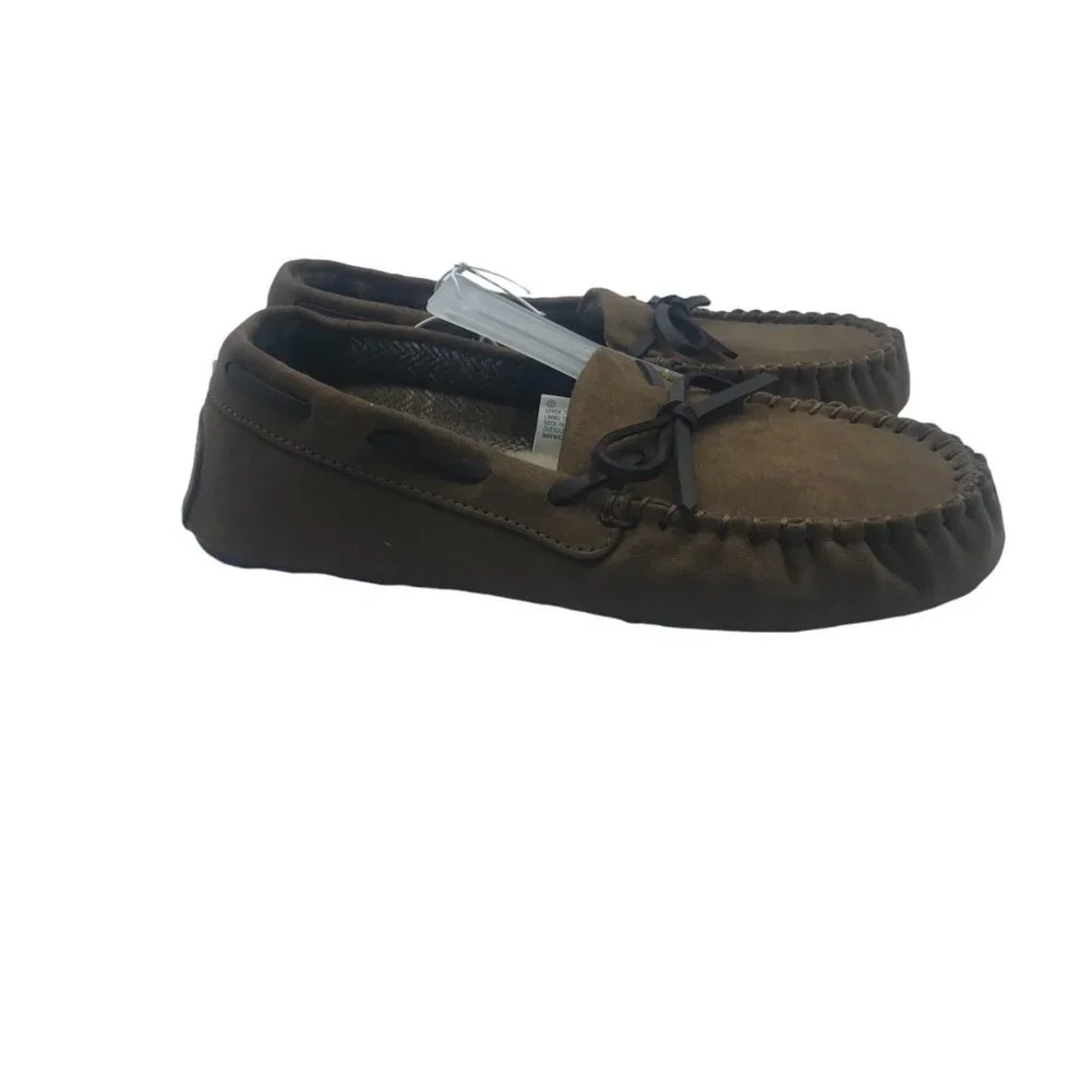 NEW Cat & Jack Kid Unisex Dark Chestnut Faux Fur Lining‎ Moccasins Loafer Size 1